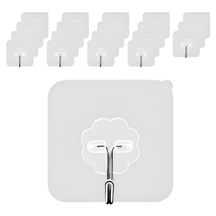 리빙홈디테일 무타공 강력 투명 접착식 후크걸이