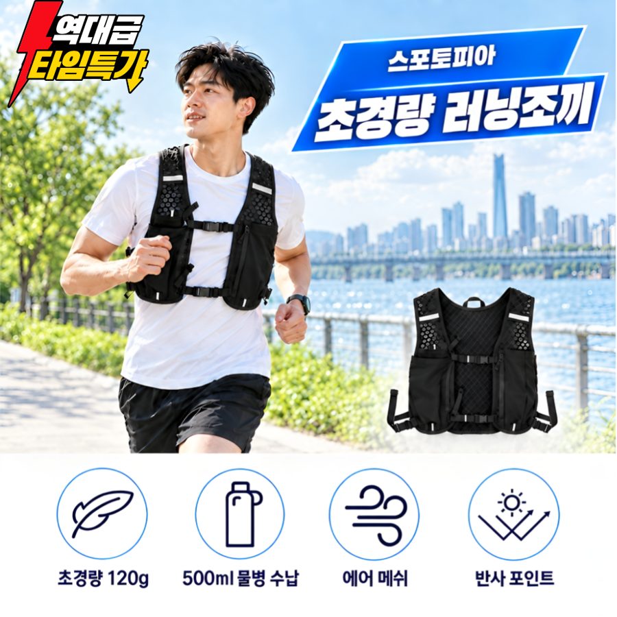 스포토피아 러닝조끼 조깅가방 트레일러닝 초경량 남녀공용